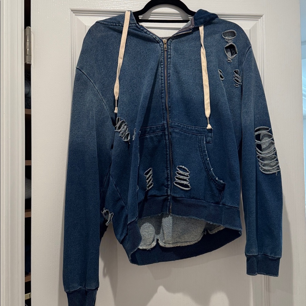 POL Distressed Blue Hoodie